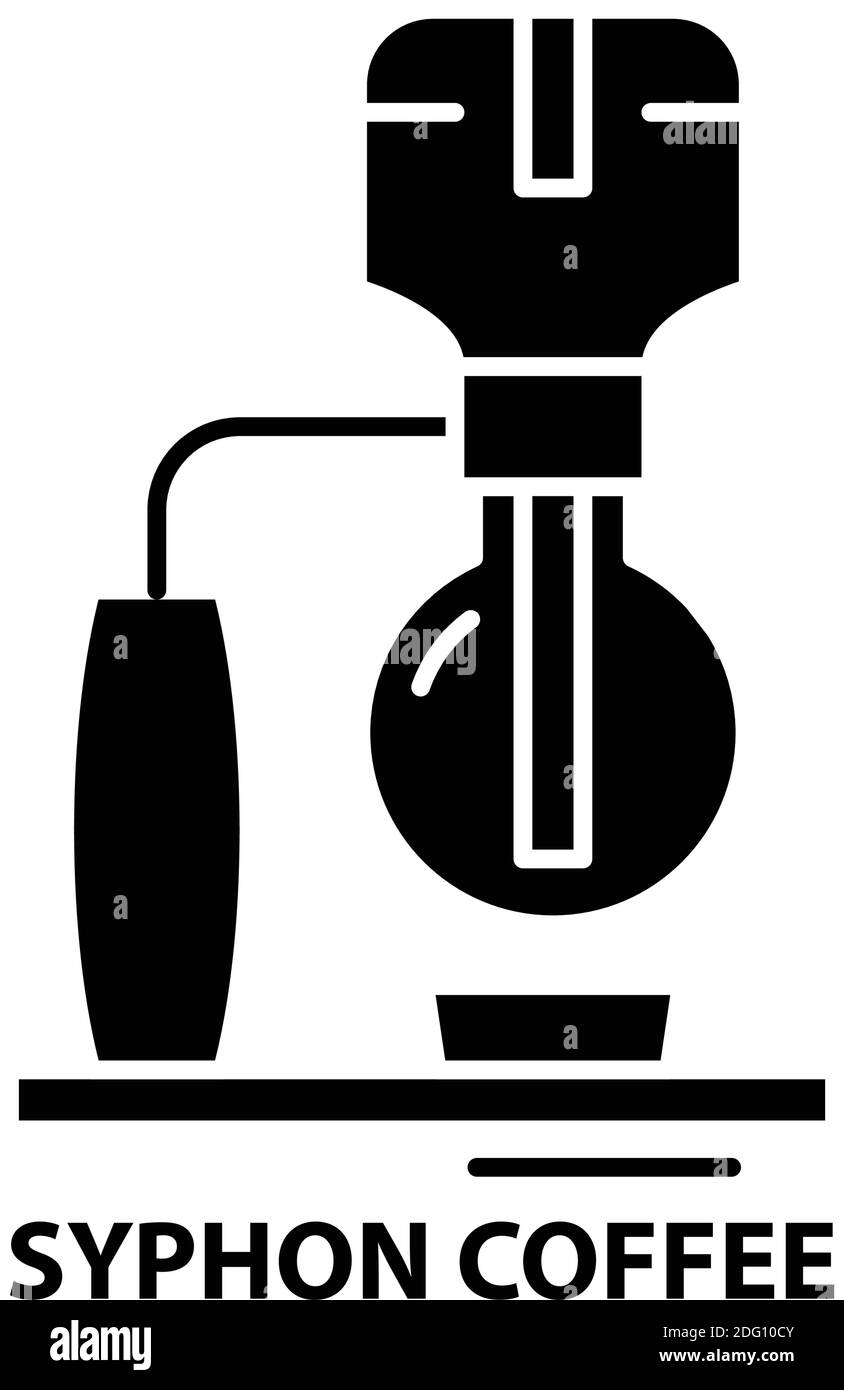 icône de café syphon, signe vectoriel noir avec traits modifiables, illustration du concept Illustration de Vecteur