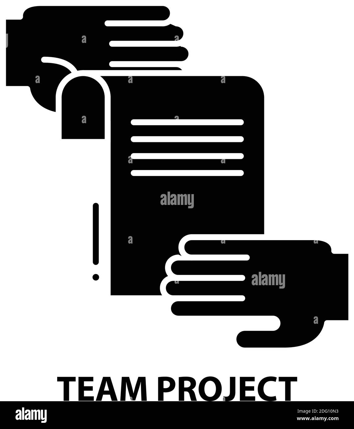 icône de projet d'équipe, signe vectoriel noir avec traits modifiables, illustration de concept Illustration de Vecteur