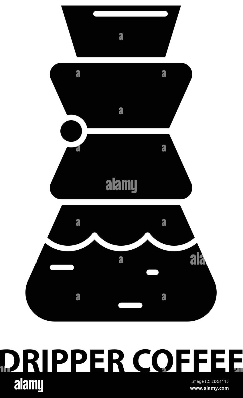 icône représentant un café égouttoir, symbole vectoriel noir avec traits modifiables, illustration du concept Illustration de Vecteur