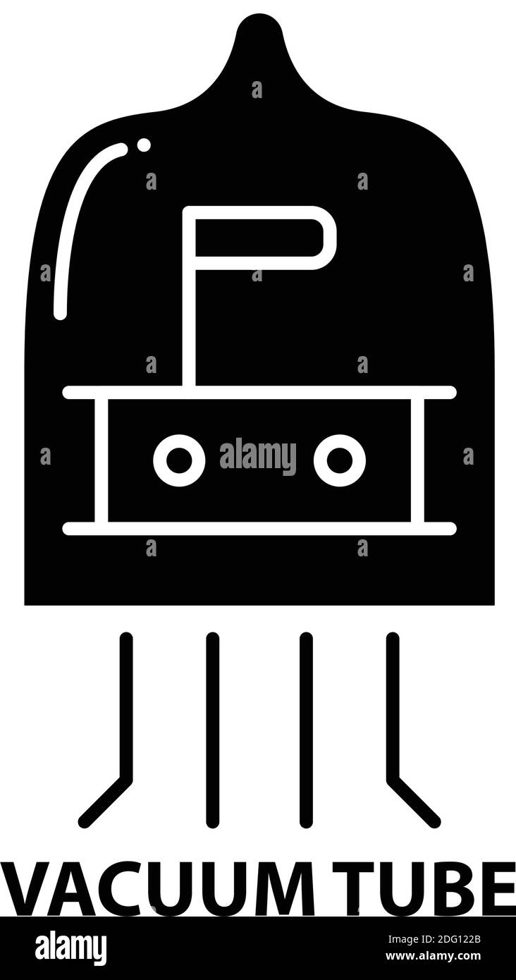 icône du tube à vide, signe vectoriel noir avec traits modifiables, illustration du concept Illustration de Vecteur