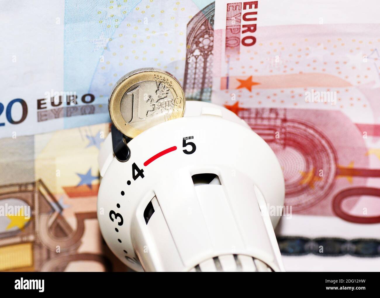 Chauffage et euros / coûts Banque D'Images