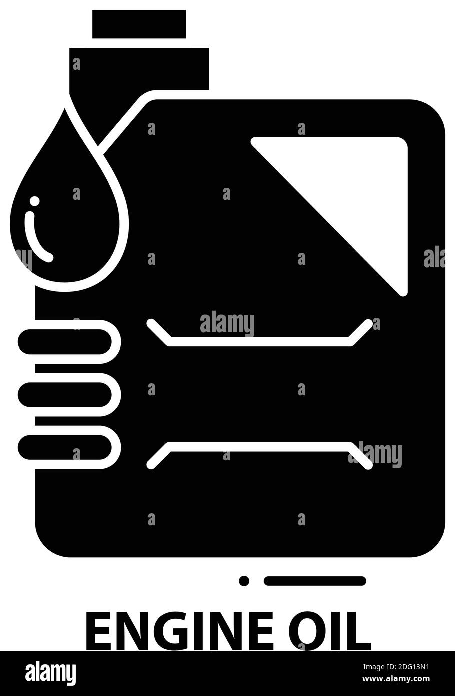 icône d'huile moteur, signe vectoriel noir avec traits modifiables, illustration du concept Illustration de Vecteur