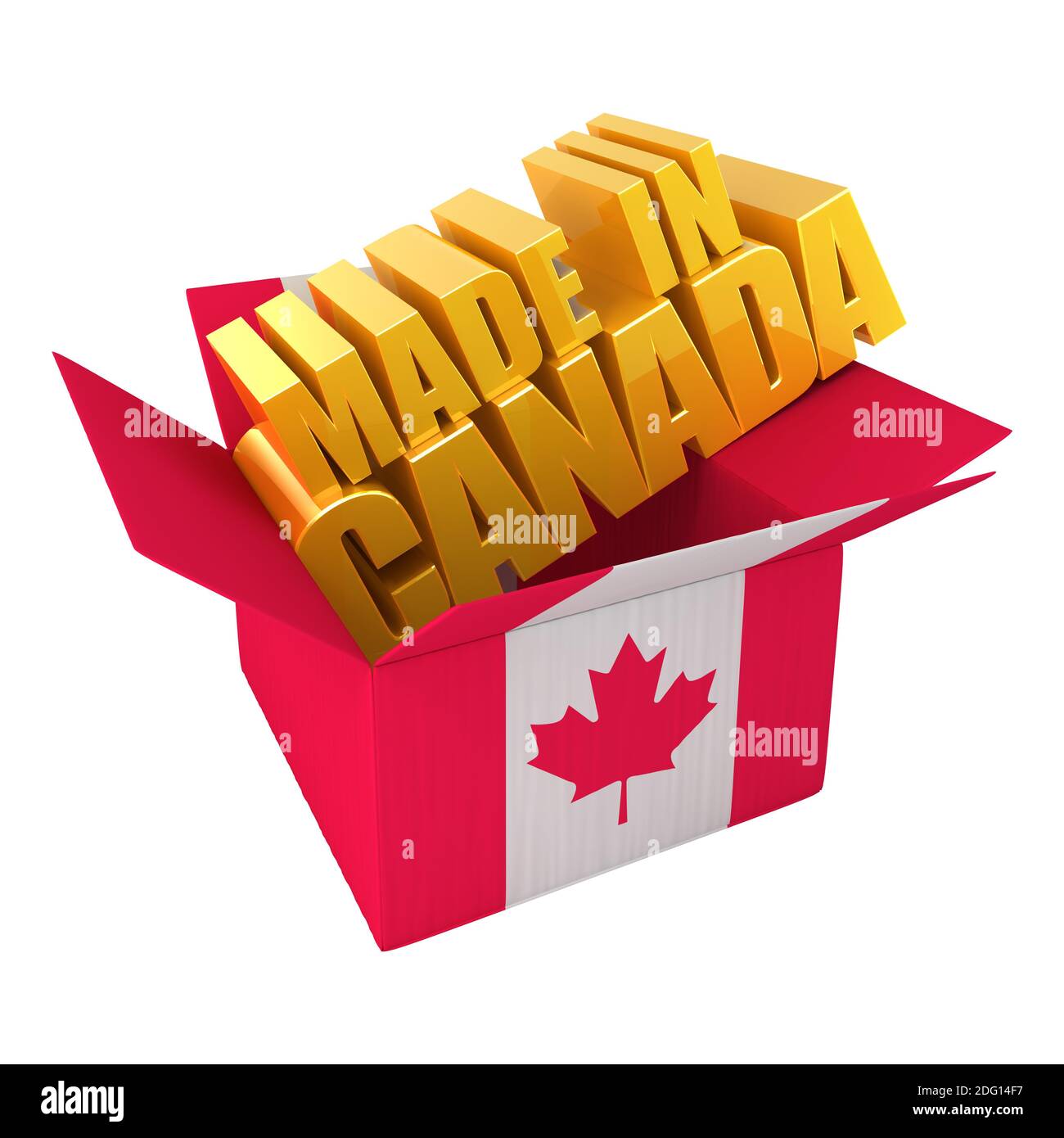Fabriqué au Canada. Concept 3d illustration isolé sur fond blanc Banque D'Images