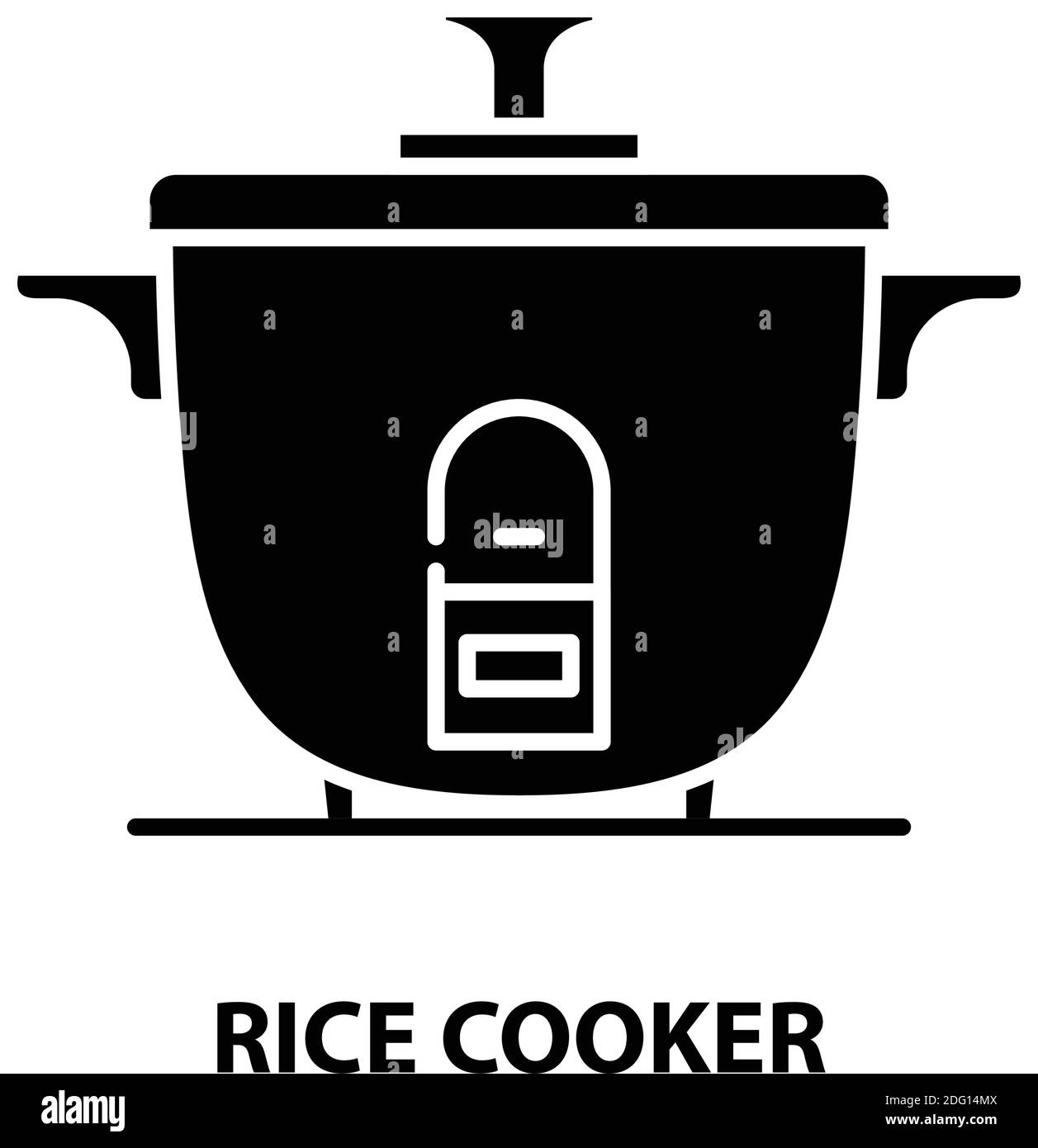 icône du symbole du cuiseur à riz, symbole vectoriel noir avec traits modifiables, illustration du concept Illustration de Vecteur