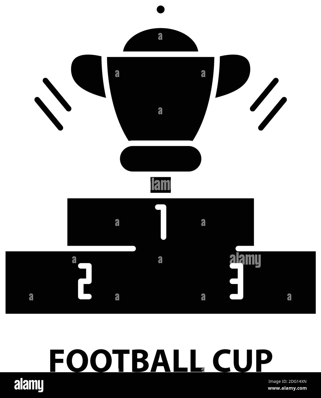 icône de la coupe de football, signe vectoriel noir avec traits modifiables, illustration du concept Illustration de Vecteur