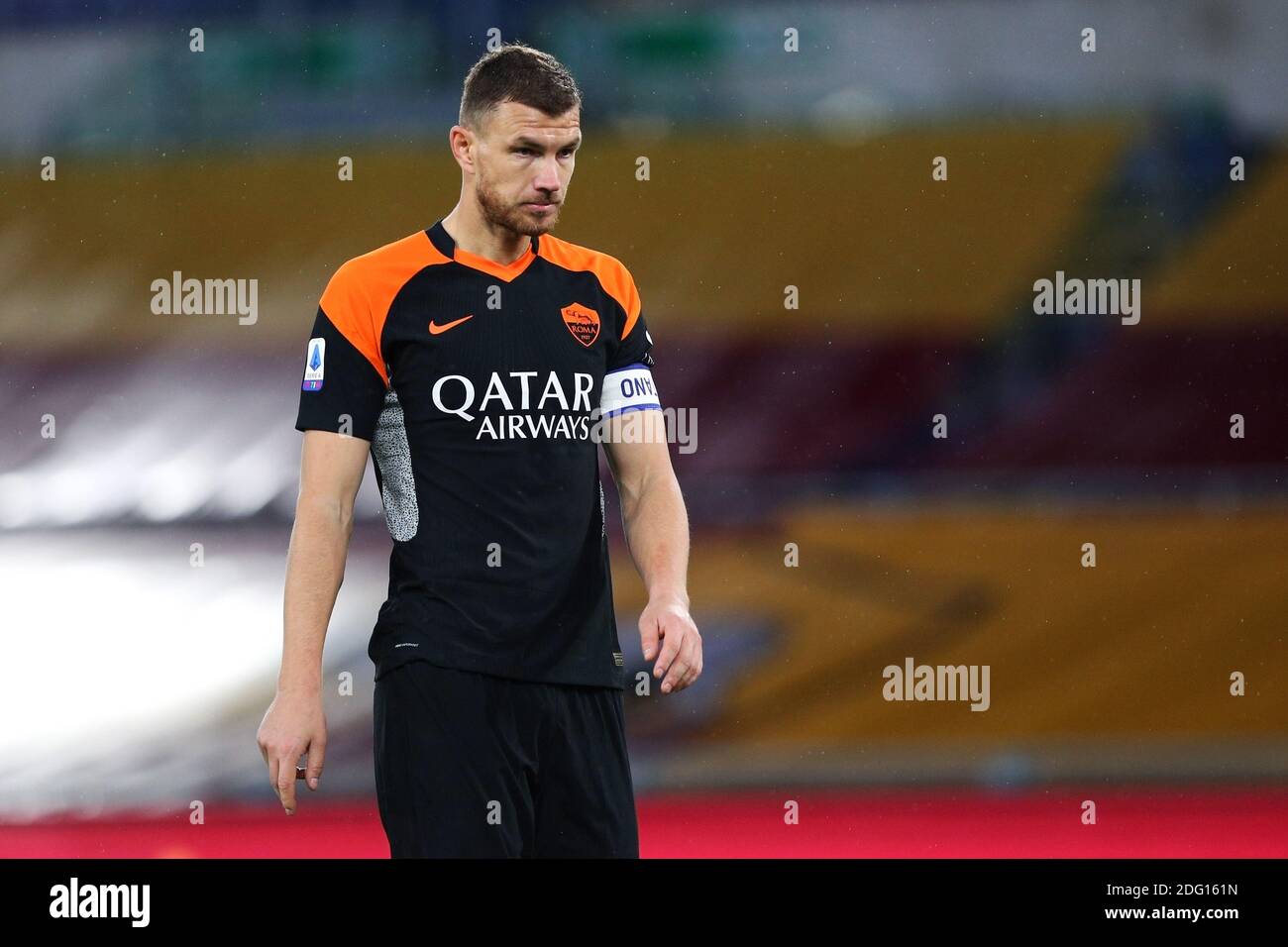 Edin Dzeko de Roma réagit pendant le championnat italien Serie Un match de football entre AS Roma et US Sassuolo Calcio Activé / LM Banque D'Images