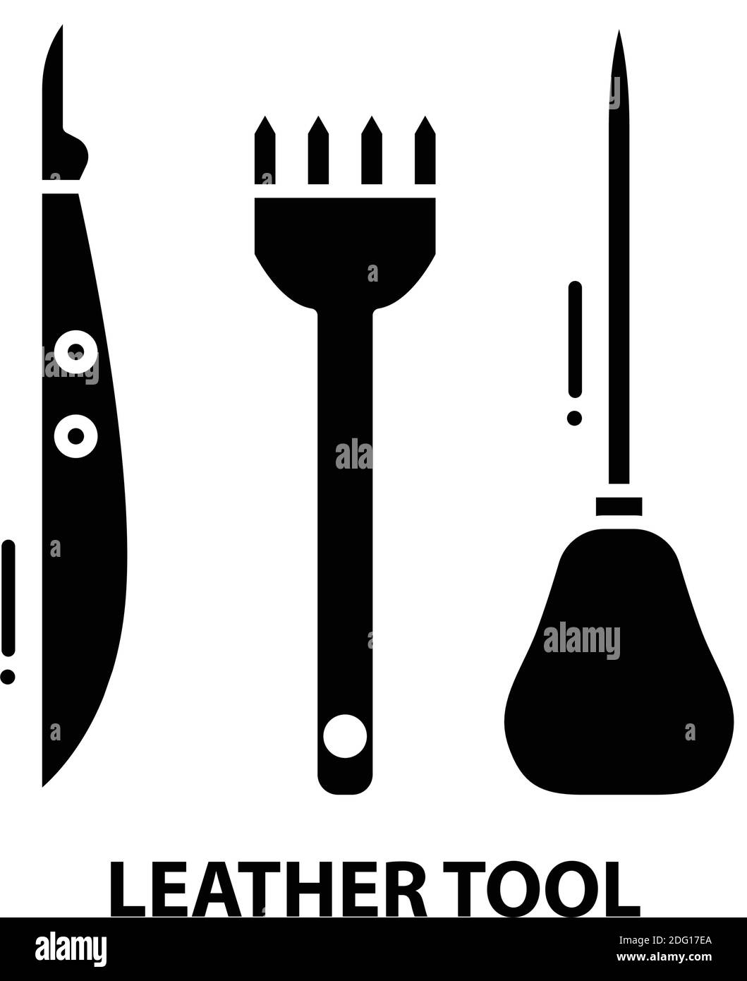 icône d'outil en cuir, signe vectoriel noir avec traits modifiables, illustration de concept Illustration de Vecteur