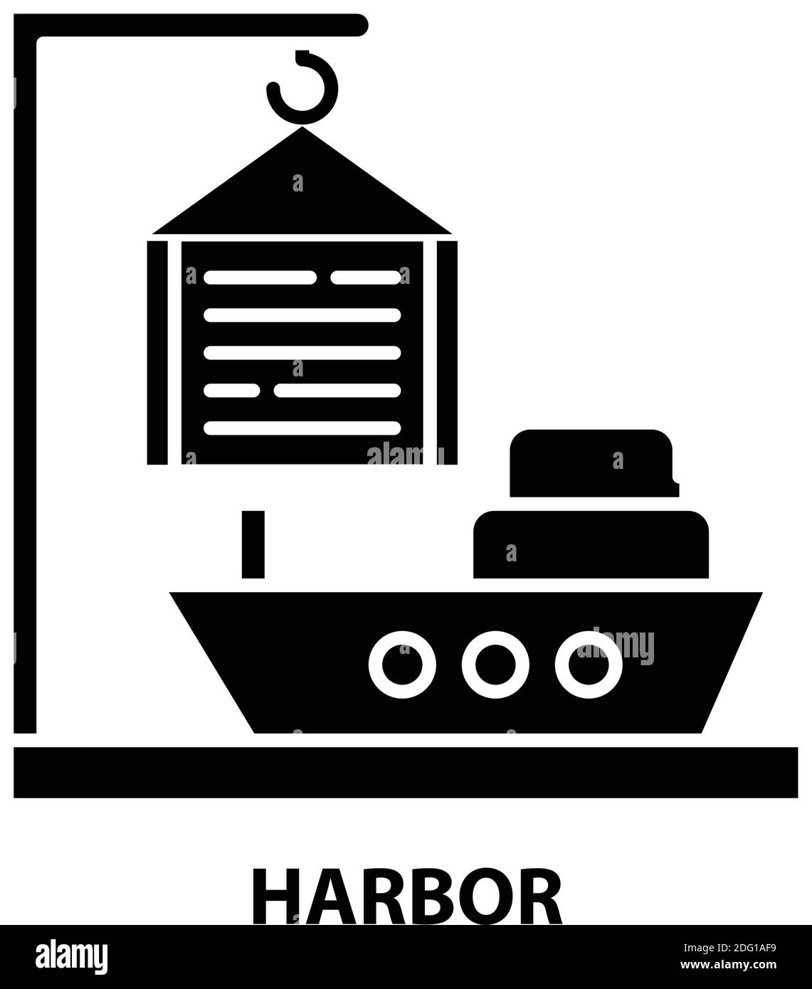 icône de port, signe vectoriel noir avec traits modifiables, illustration de concept Illustration de Vecteur icône de port, signe vectoriel noir avec traits modifiables, illustration de concept Illustration de Vecteur