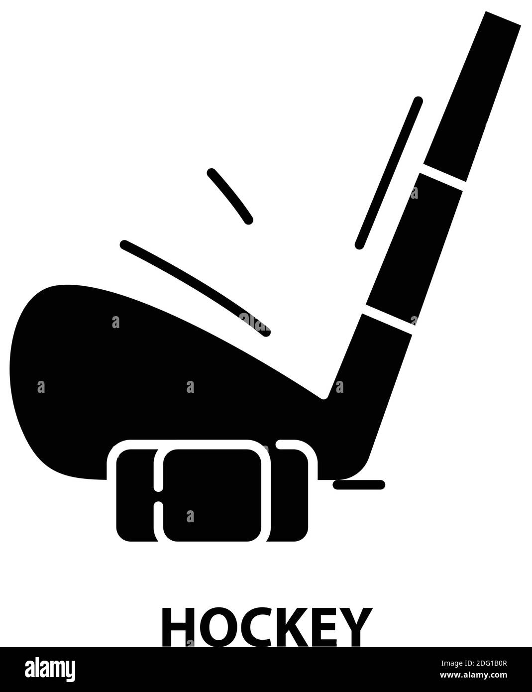 icône de hockey, signe vectoriel noir avec traits modifiables, illustration de concept Illustration de Vecteur