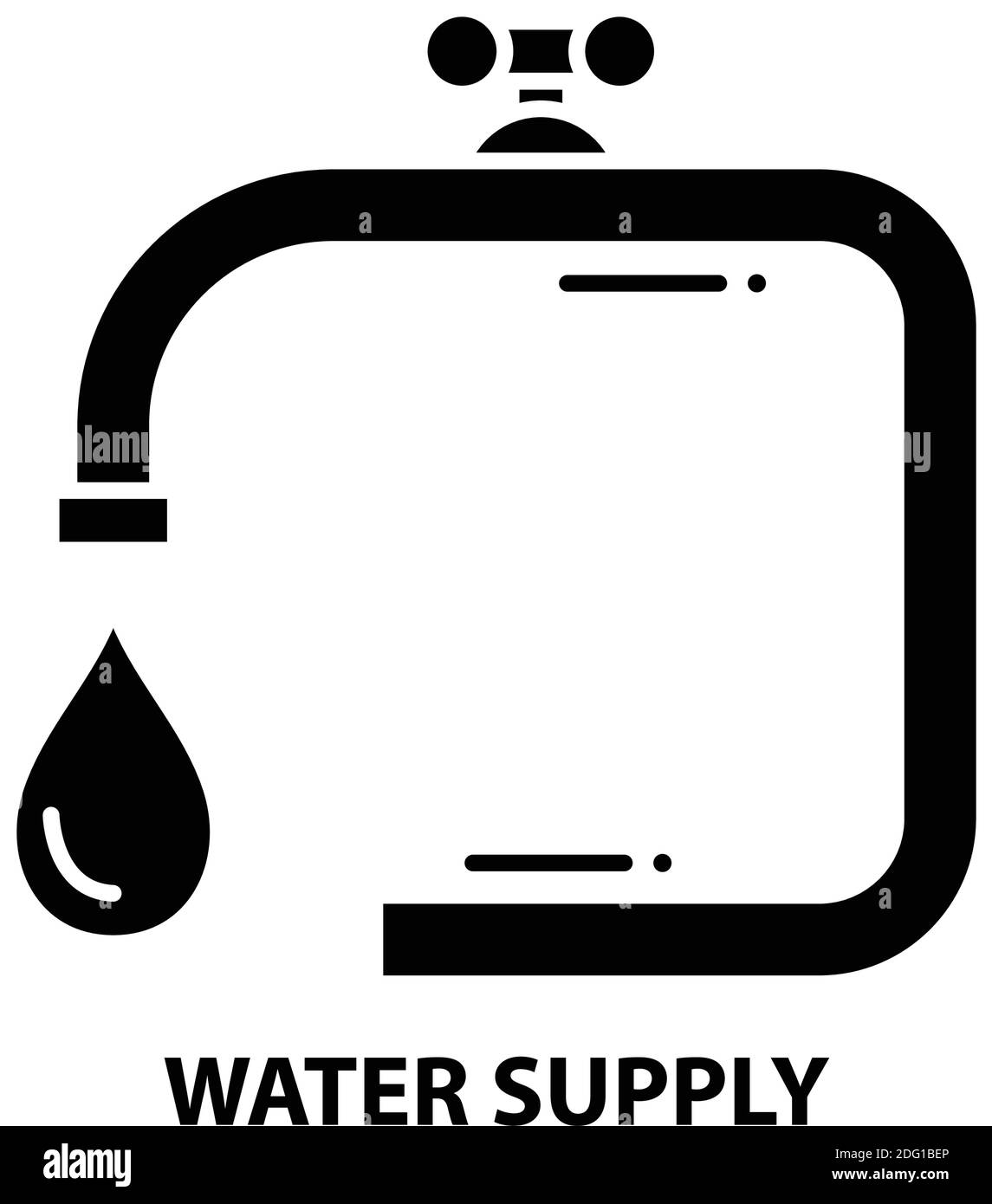 icône d'alimentation en eau, signe vectoriel noir avec traits modifiables, illustration du concept Illustration de Vecteur