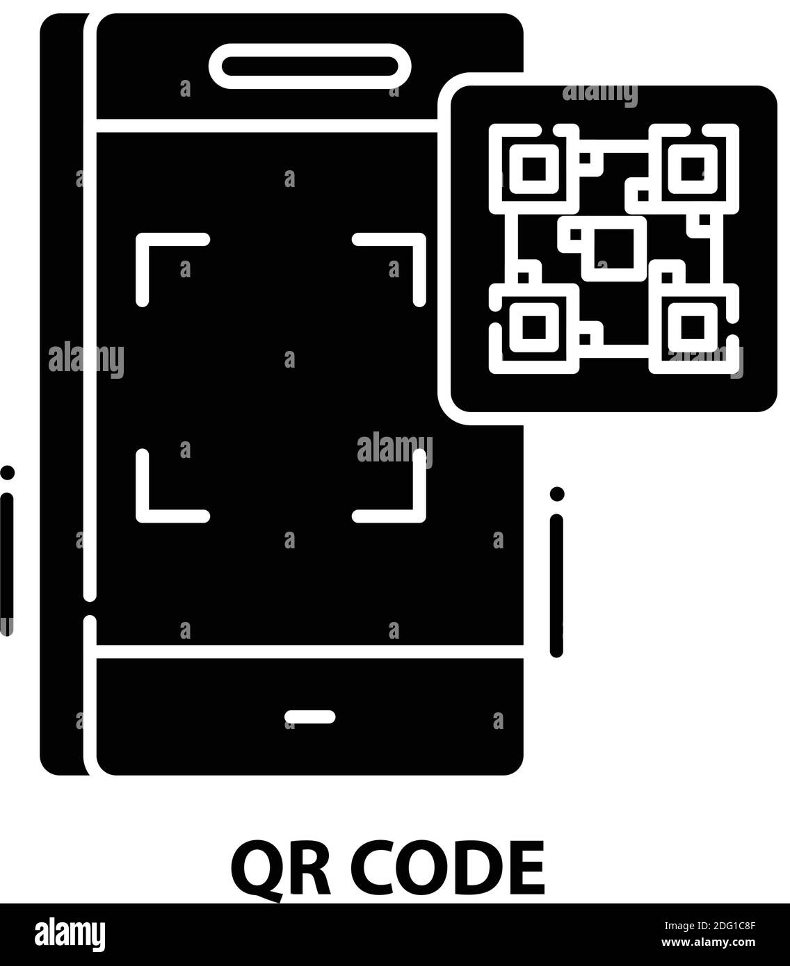 icône de code qr, signe vectoriel noir avec traits modifiables, illustration de concept Illustration de Vecteur