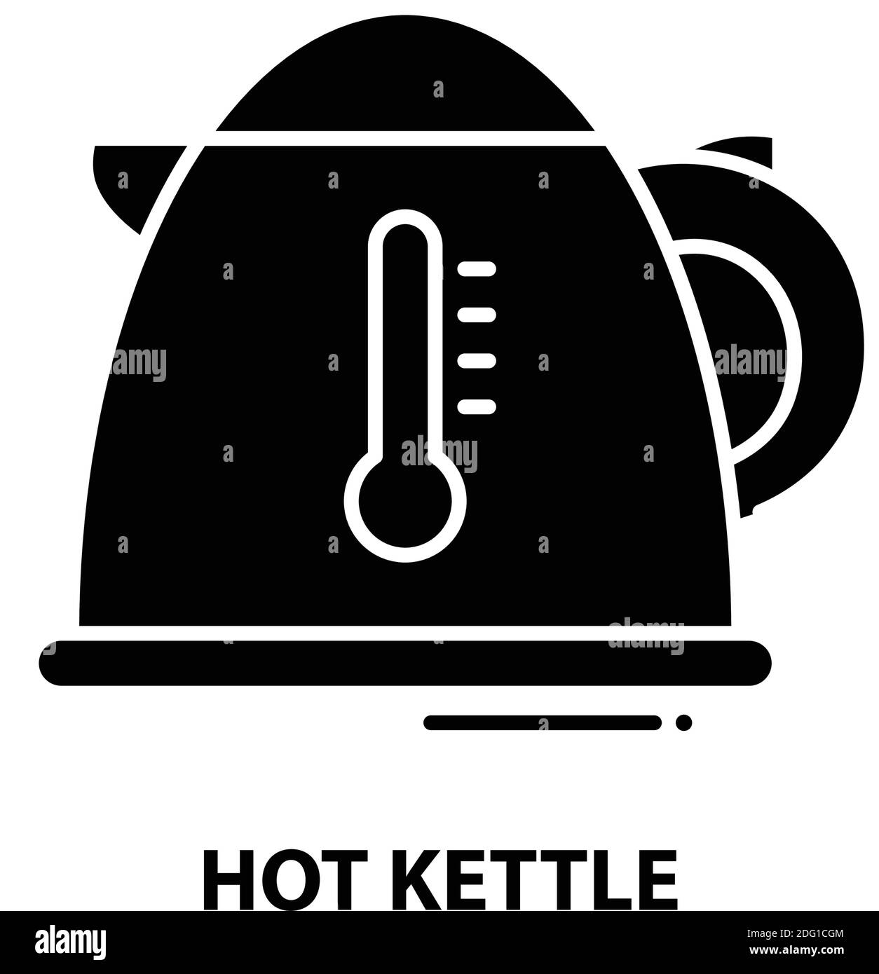 icône hot kettle, symbole vectoriel noir avec traits modifiables, illustration du concept Illustration de Vecteur
