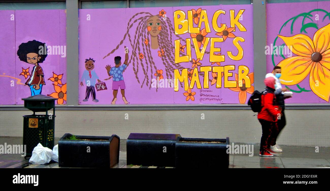 Black vit mater signe à San Louis Obispo californie Banque D'Images