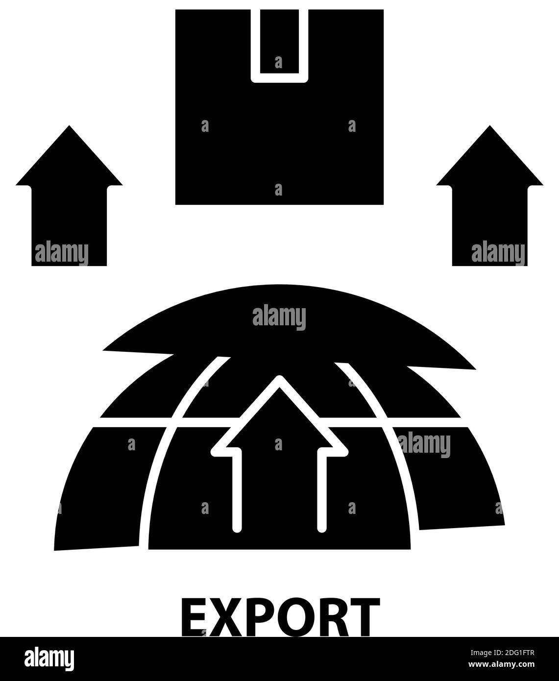 icône d'exportation, signe vectoriel noir avec traits modifiables, illustration de concept Illustration de Vecteur