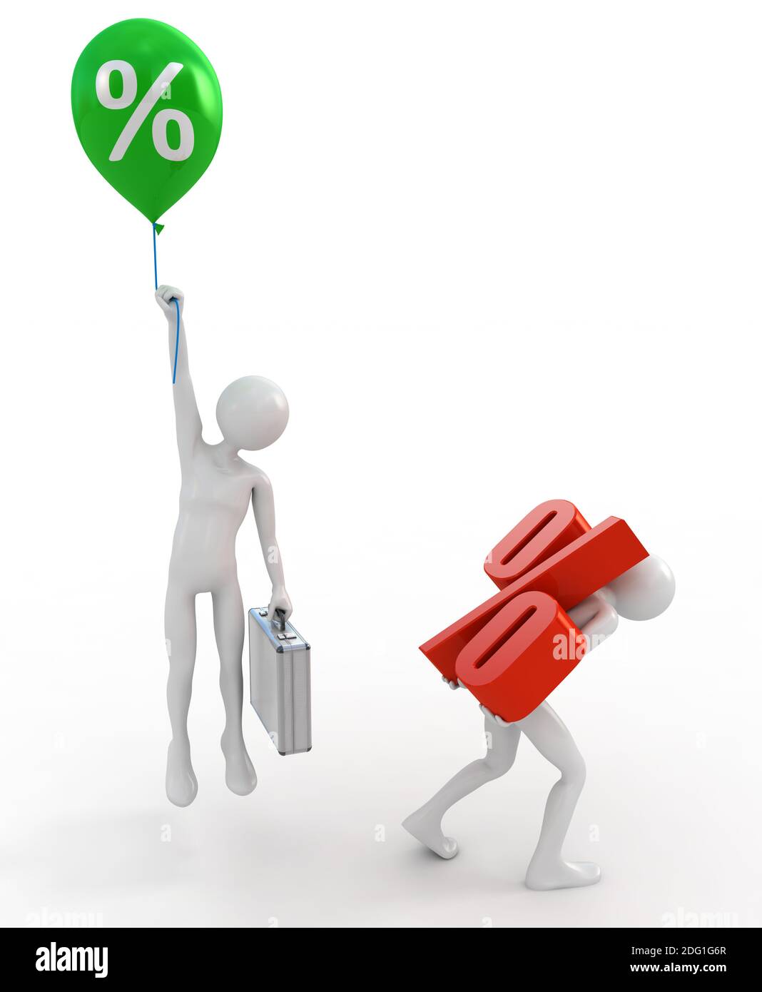 Les hommes d'affaires avec des prêts à taux d'intérêt bas et Banque D'Images