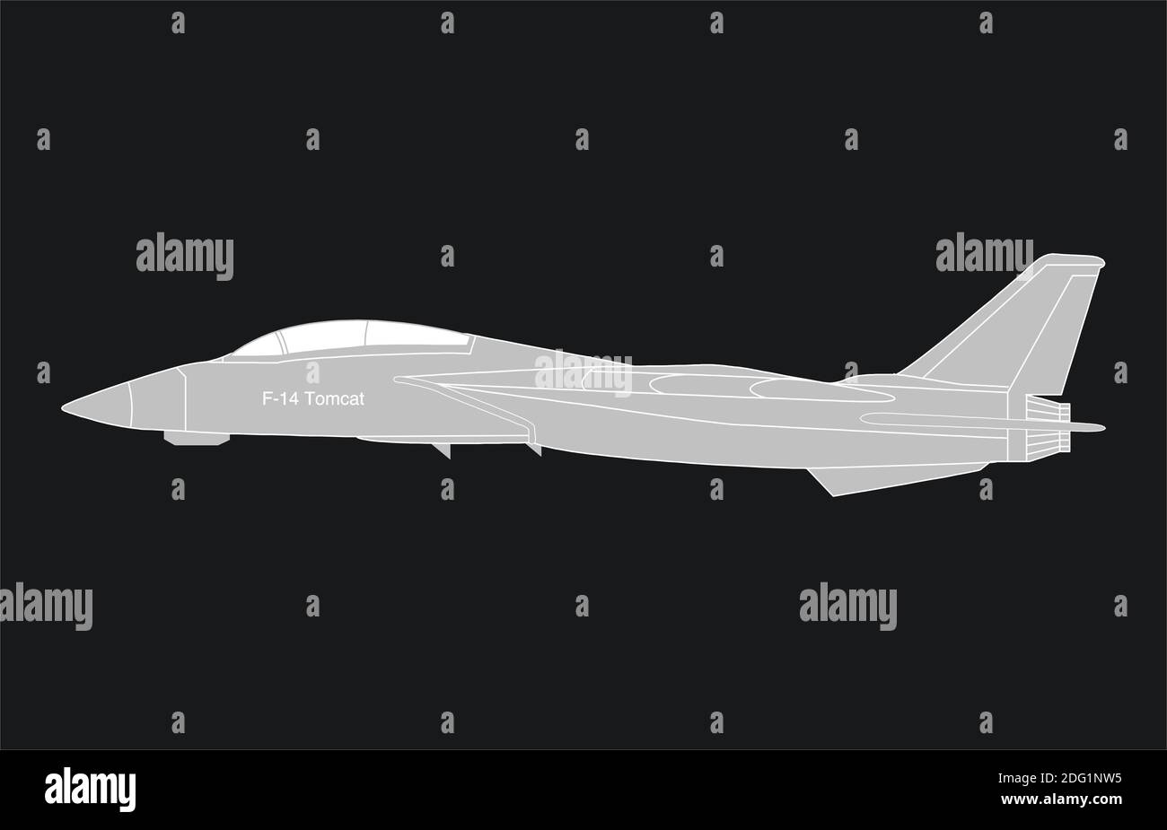 Grumman F-14 TOMCAT. Vue latérale arrière-plan abstrait pour les secteurs de l'impression numérique, offset, sérigraphie et de la conception, et bien plus encore... Banque D'Images