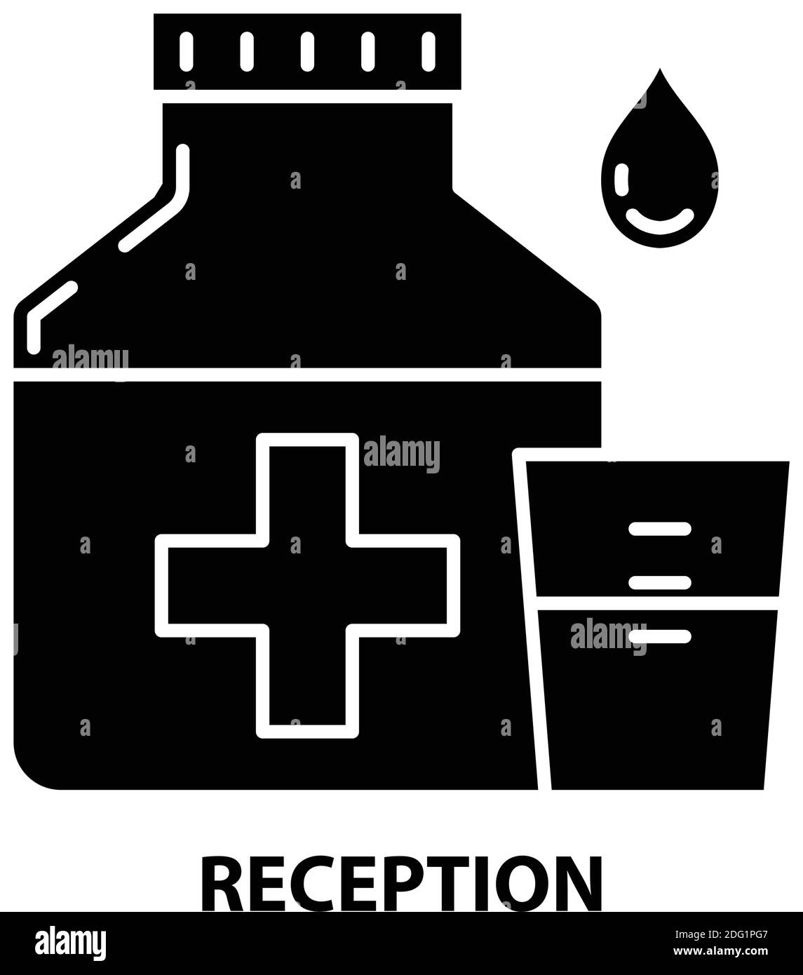 icône de réception, signe vectoriel noir avec traits modifiables, illustration de concept Illustration de Vecteur