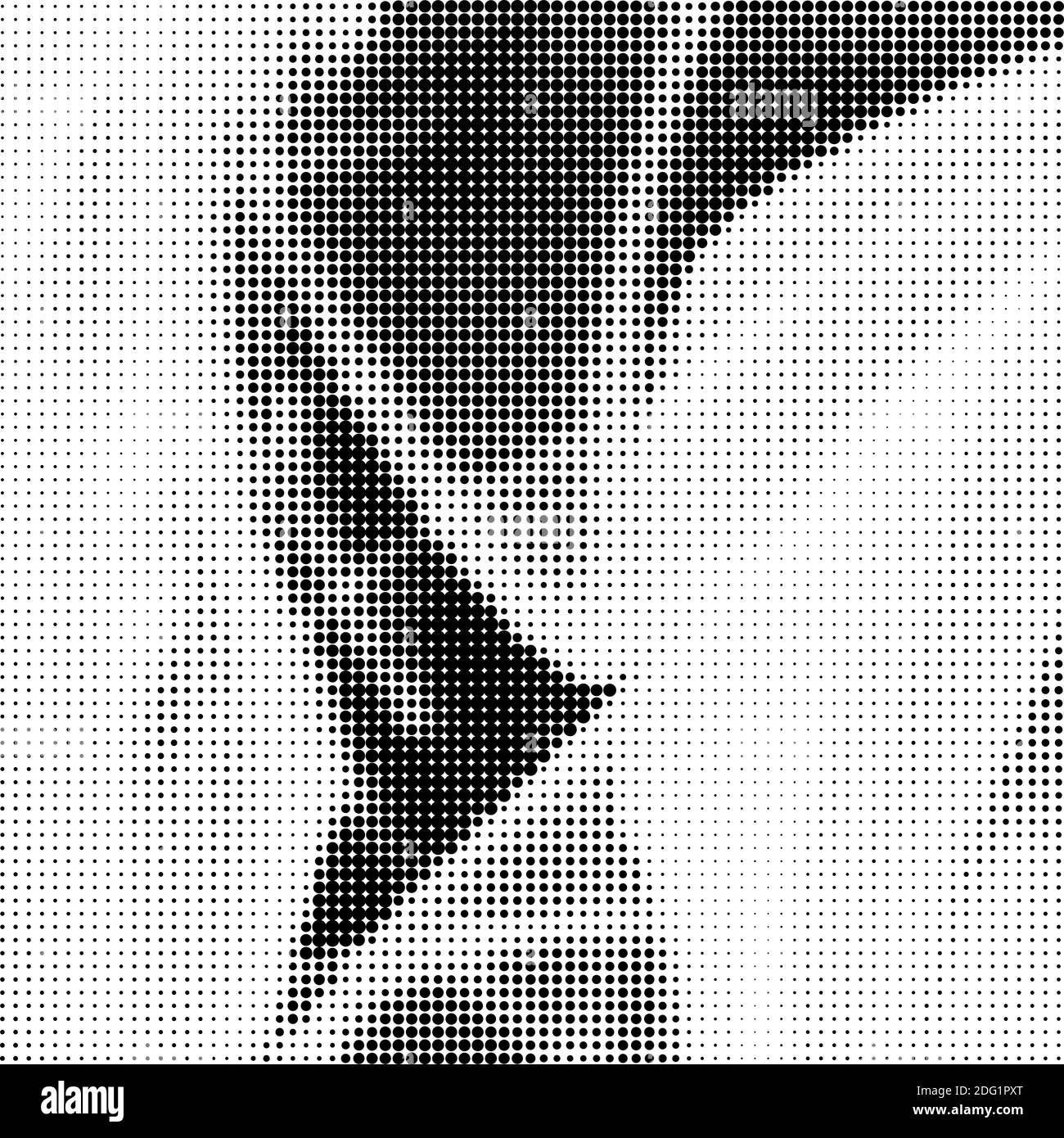 Motif demi-ton. Ensemble de points. Texture en pointillés sur fond blanc. Modèle de Grunge superposé. Toile de fond pop Art. Banque D'Images