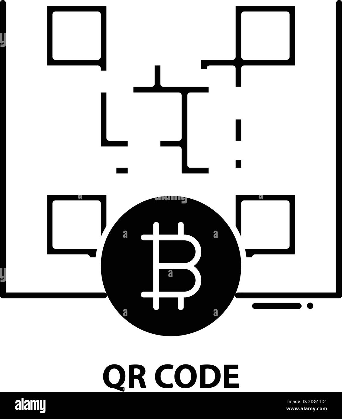 icône de code qr, signe vectoriel noir avec traits modifiables, illustration de concept Illustration de Vecteur
