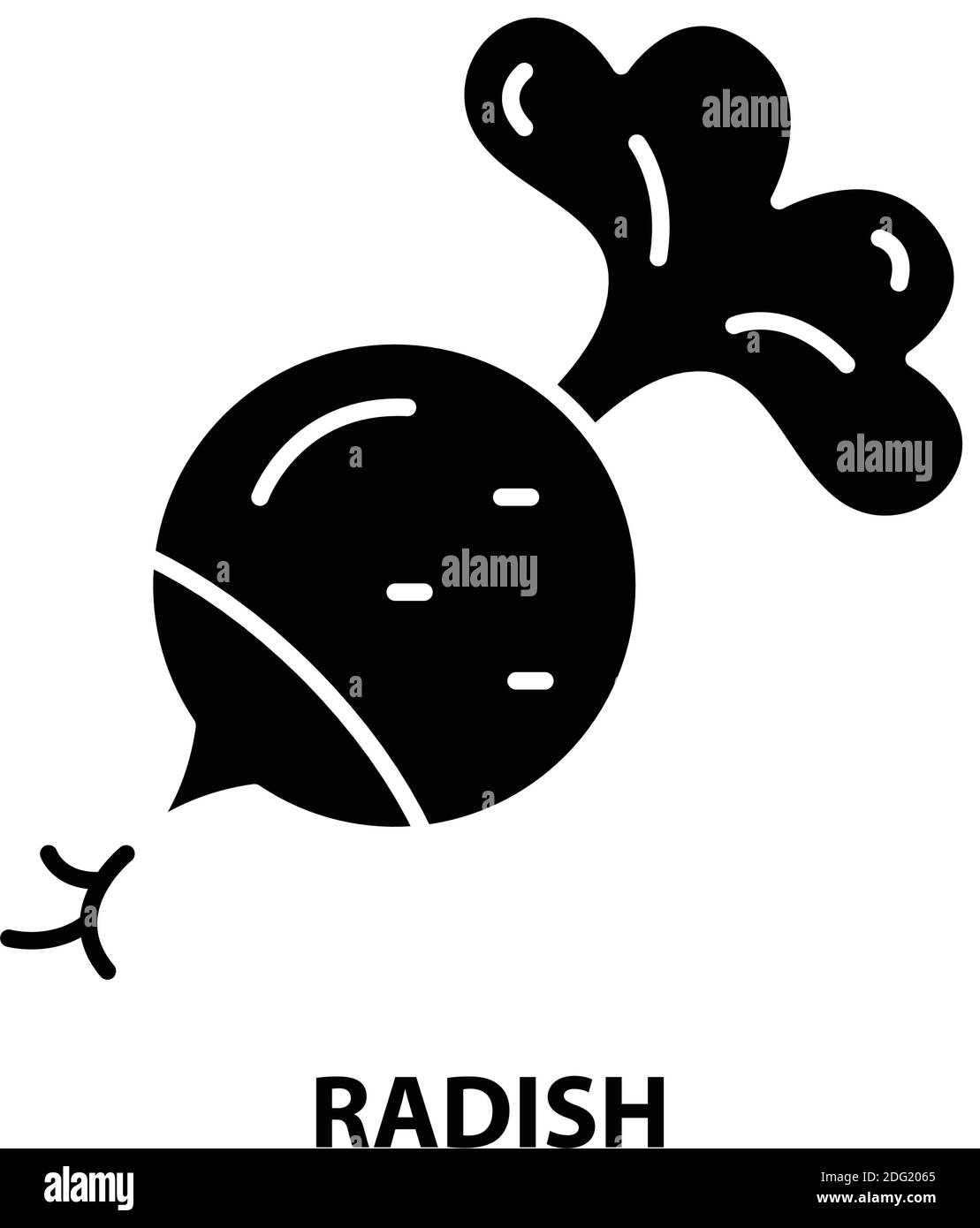 icône de symbole de radis, signe vectoriel noir avec traits modifiables, illustration de concept Illustration de Vecteur