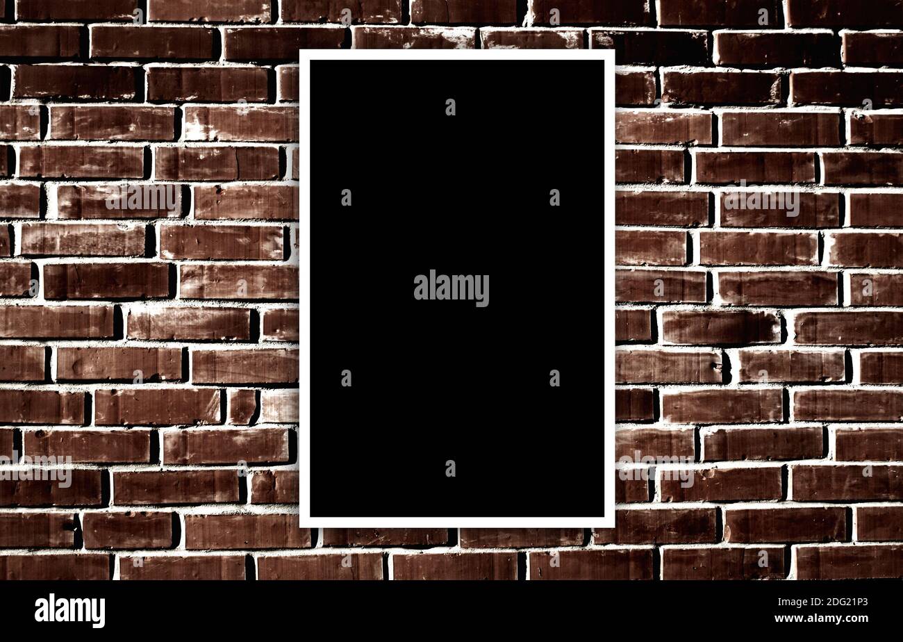 Photo vide sur fond de mur de briques de grunge Banque D'Images