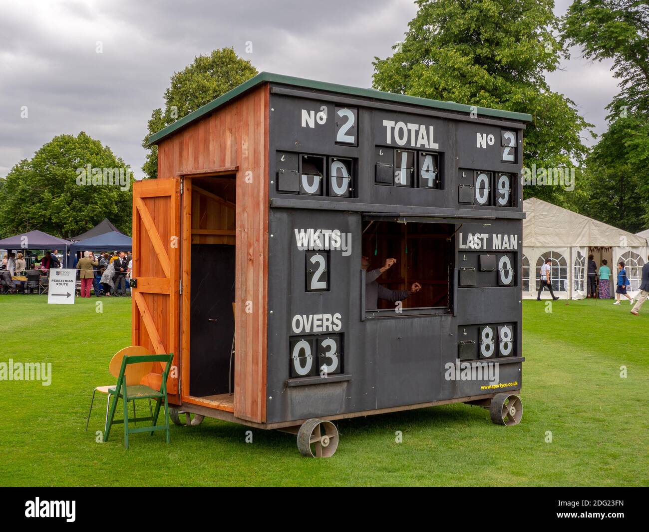 Tableau de bord du cricket à l'Eton College. Banque D'Images