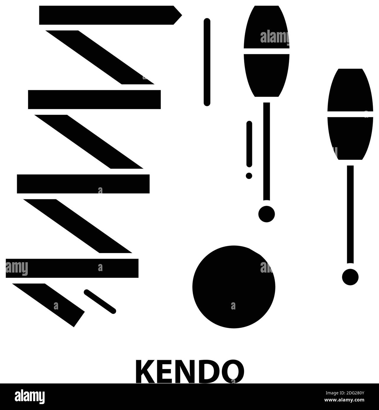 icône kendo, signe vectoriel noir avec traits modifiables, illustration de concept Illustration de Vecteur