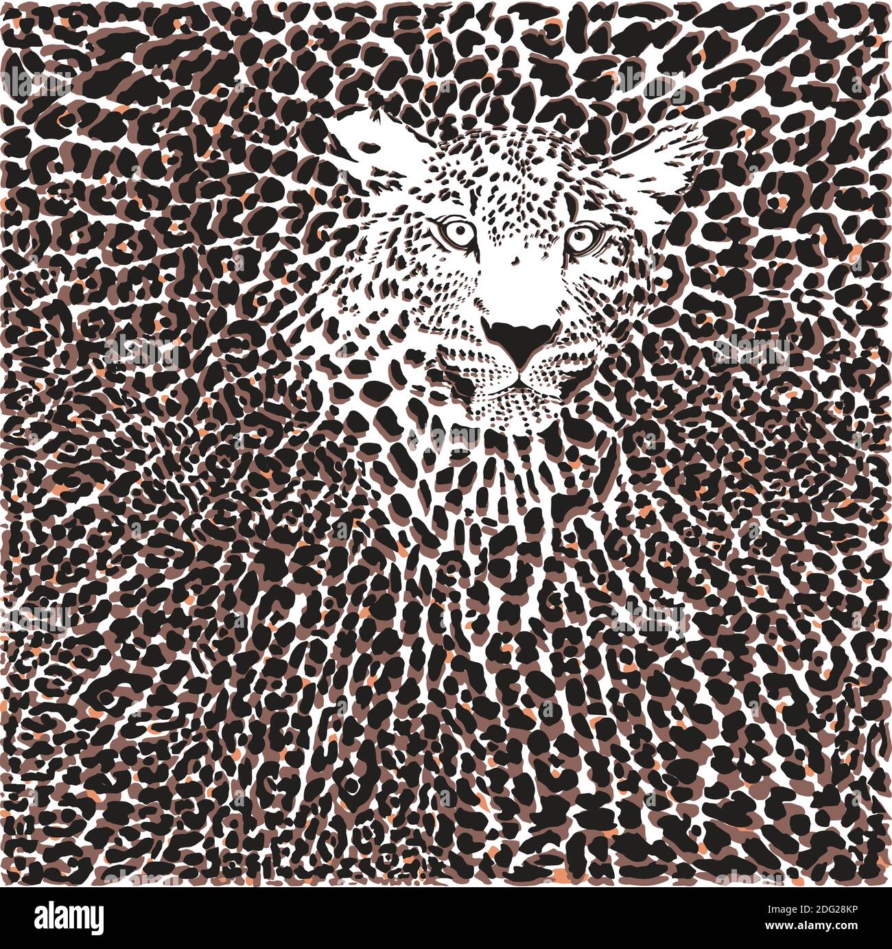 Arrière-plan de la peau et de la tête du léopard Illustration de Vecteur