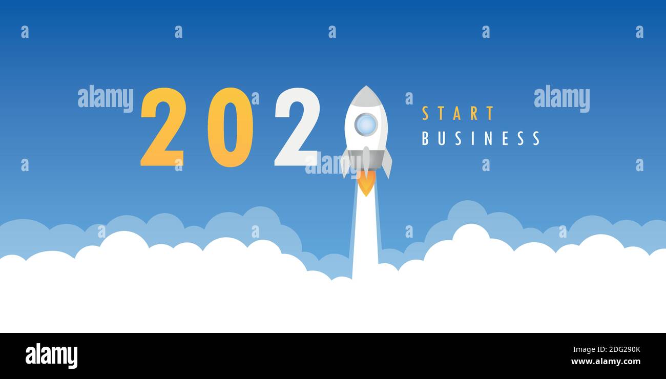 Lancer fusée start business 2021 illustration vectorielle EPS10 Illustration de Vecteur