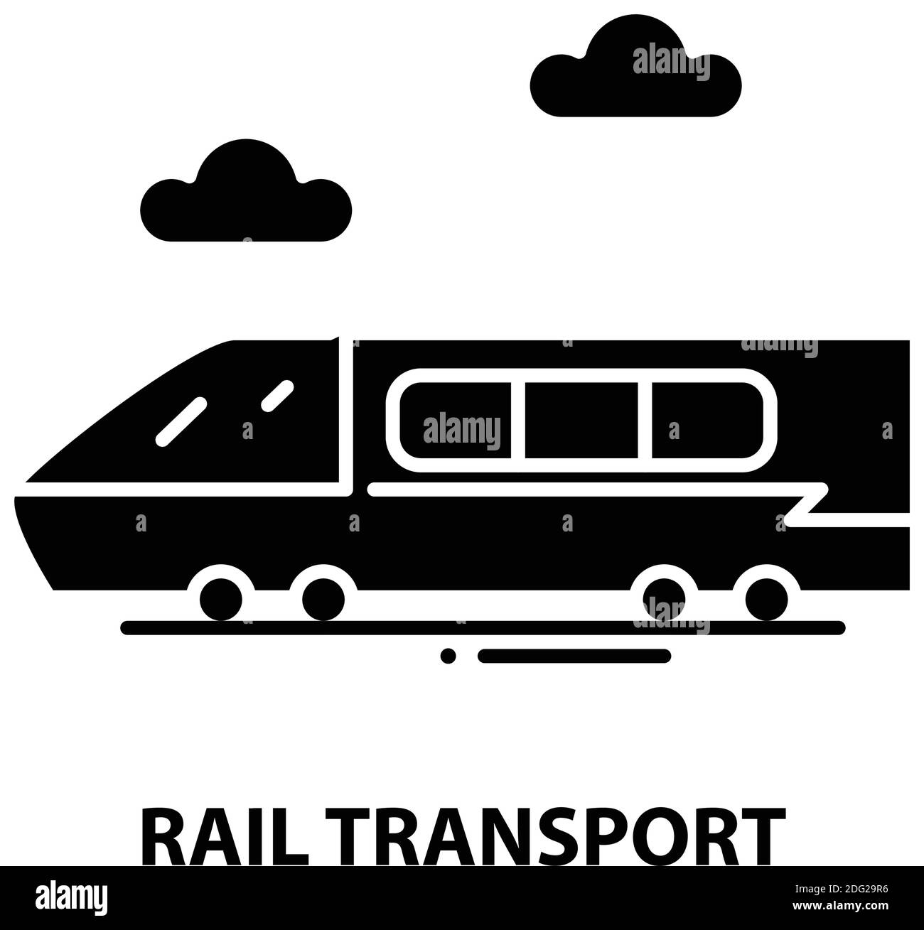 icône de transport ferroviaire, signe vectoriel noir avec traits modifiables, illustration du concept Illustration de Vecteur