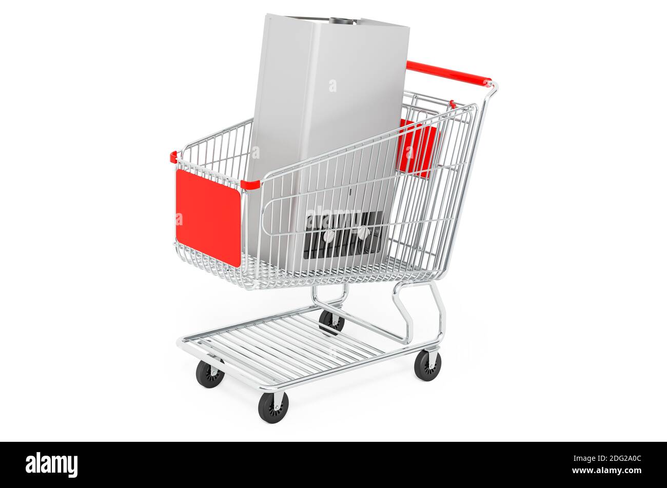 Chaudière à gaz, chauffe-eau à l'intérieur du chariot, rendu 3D isolé sur fond blanc Banque D'Images