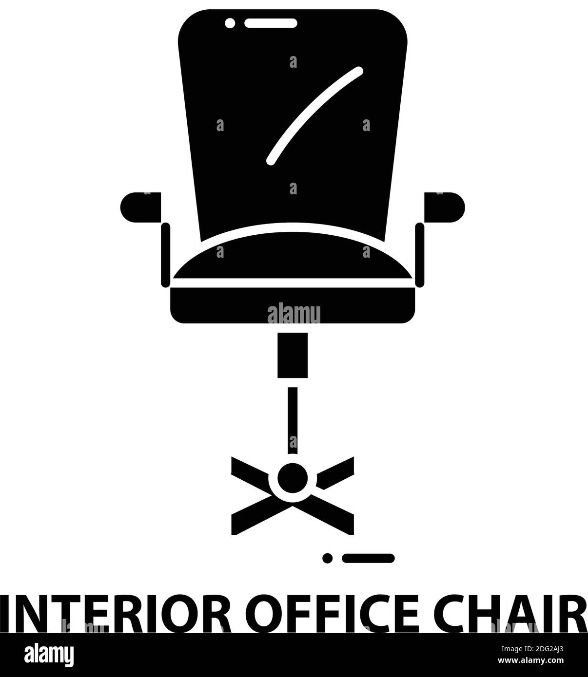 icône de chaise de bureau intérieure, panneau vectoriel noir avec traits modifiables, illustration de concept Illustration de Vecteur