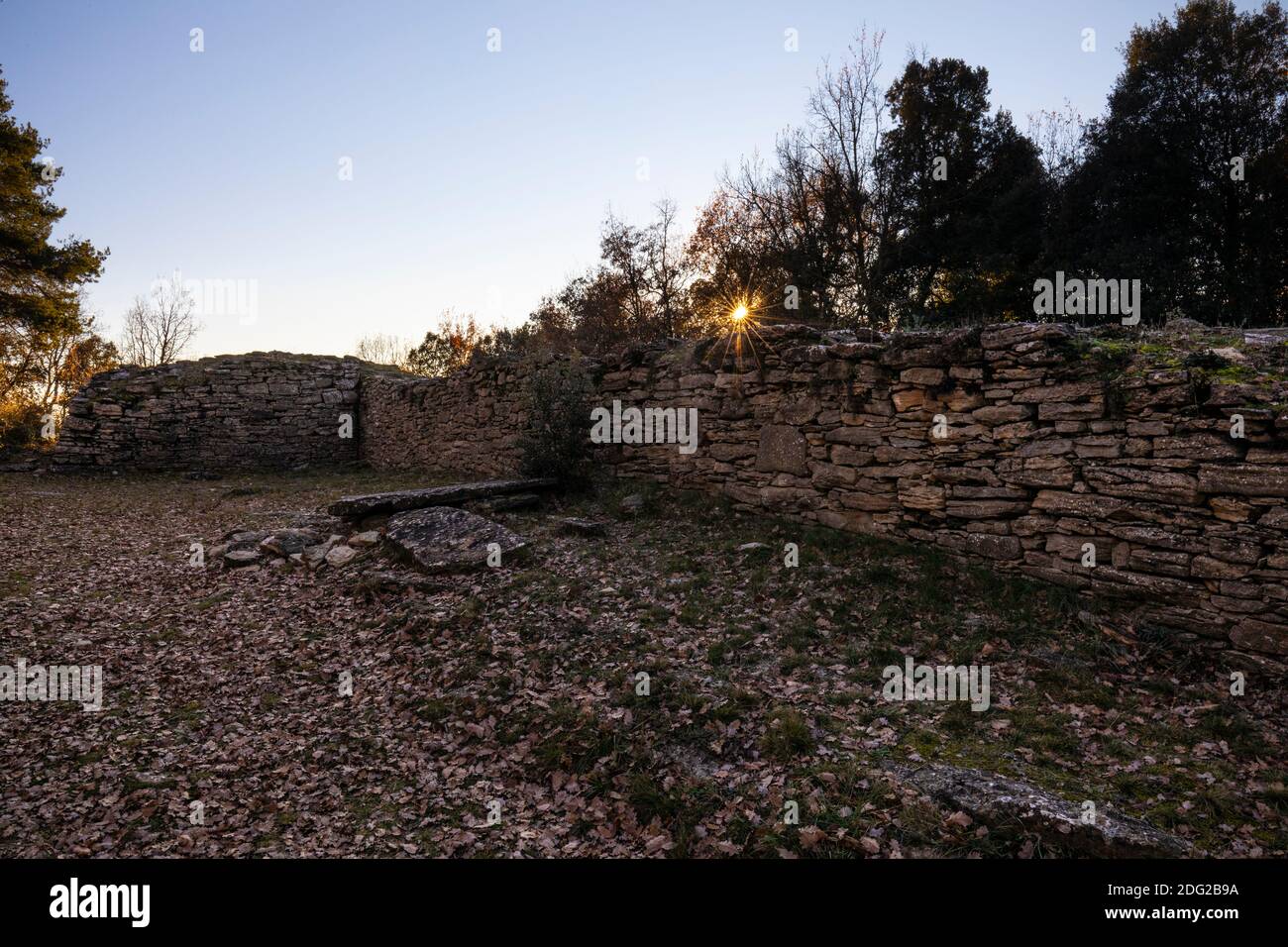 Règlement ibérique de Casol de Puigcastellet. Folgueroles, Osona, Barcelone, Catalogne, Espagne, Europe. Banque D'Images