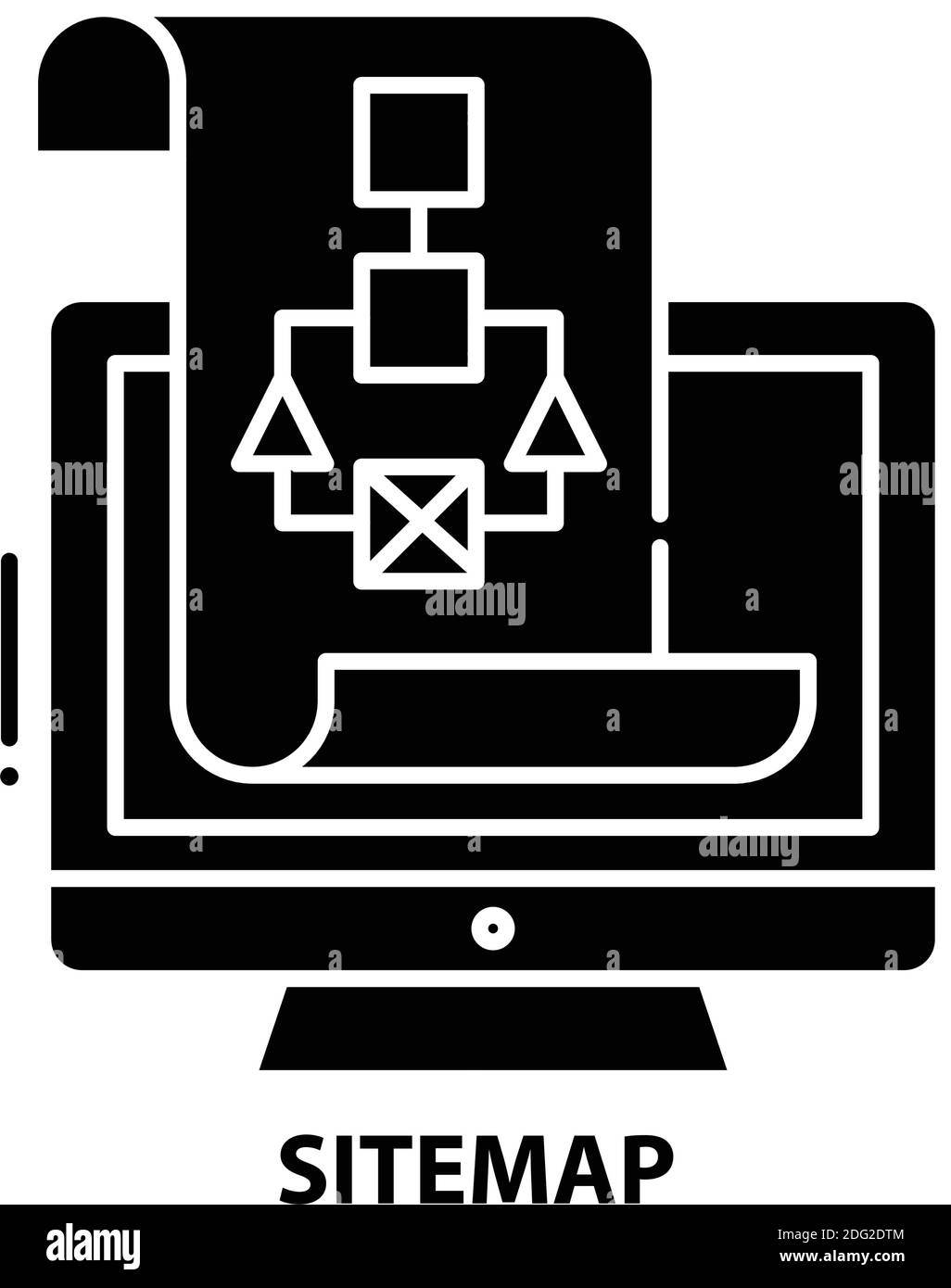 icône plan du site, signe vectoriel noir avec traits modifiables, illustration concept Illustration de Vecteur