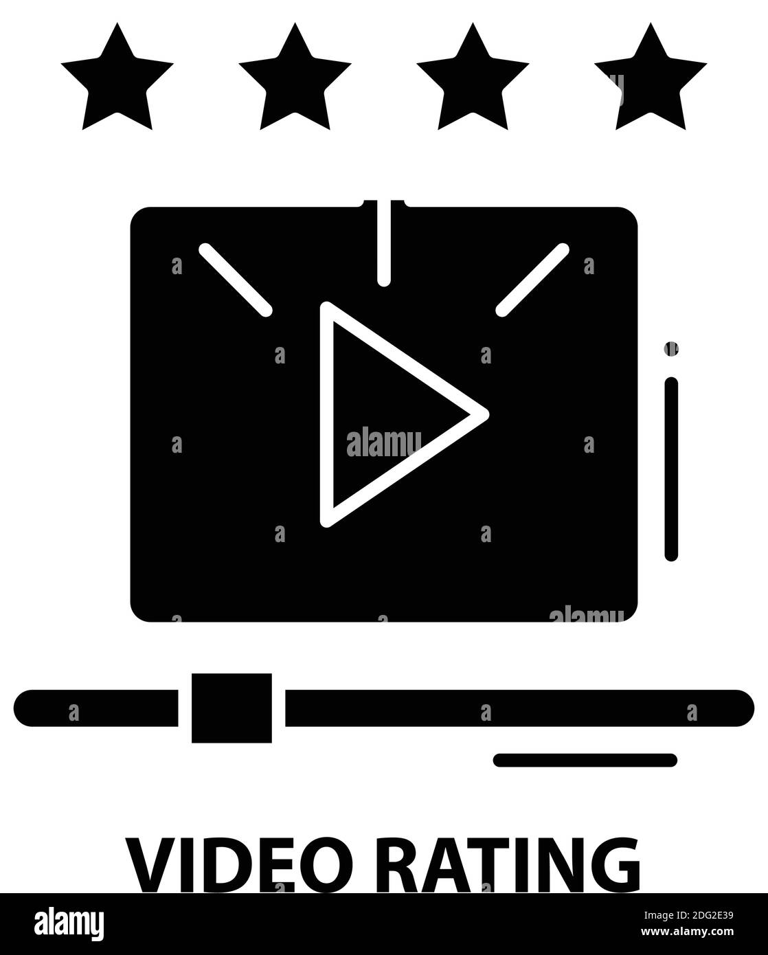 icône de classement vidéo, signe vectoriel noir avec traits modifiables, illustration de concept Illustration de Vecteur