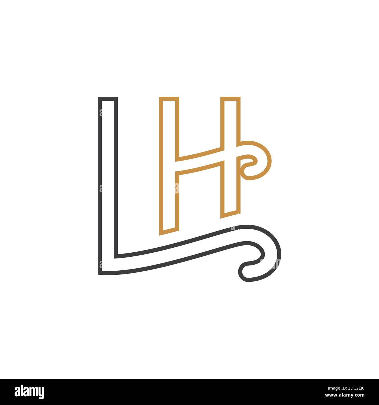 Lettre initiale logo LH ou logo HL modèle de conception vectoriel Illustration de Vecteur