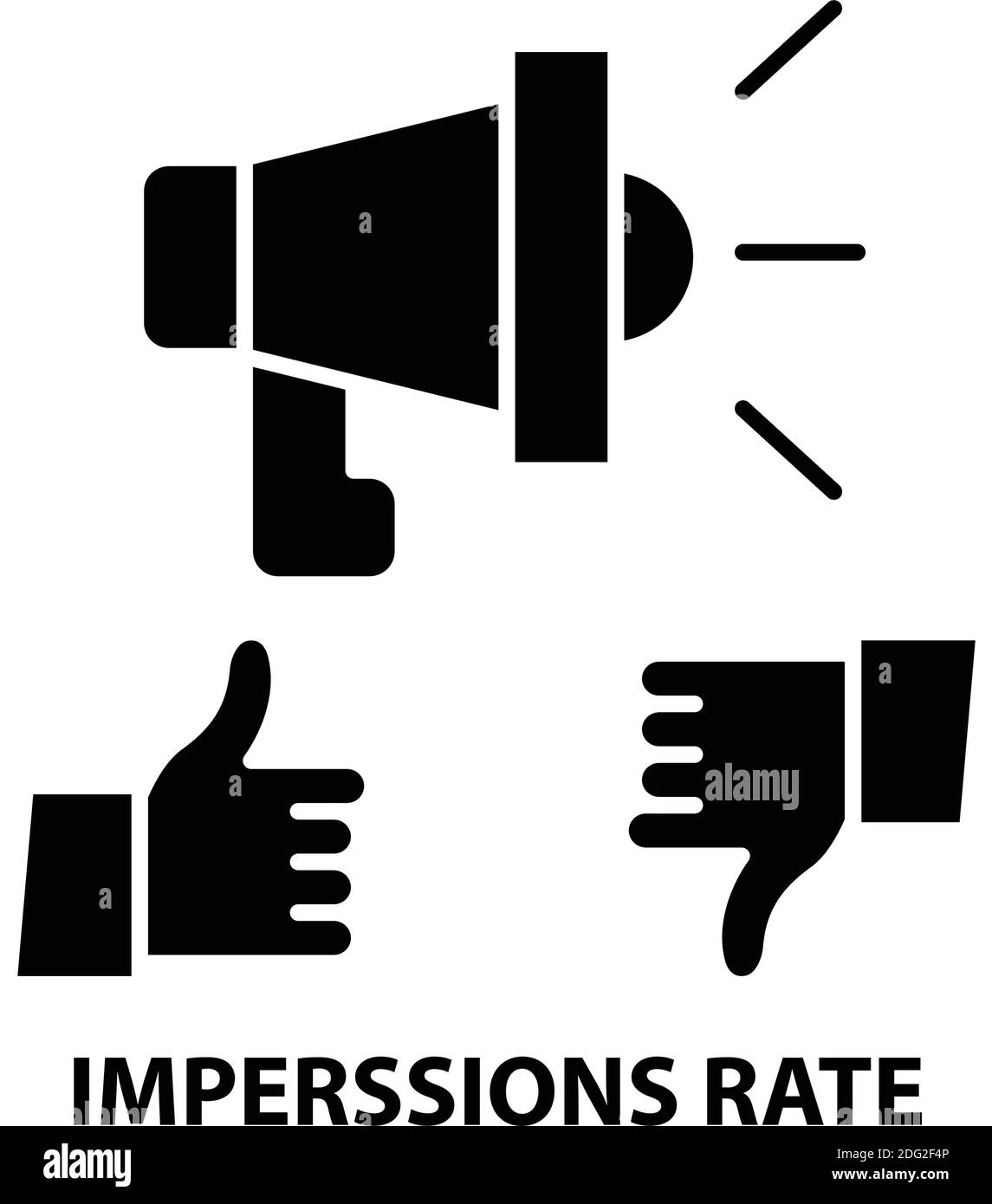 icône de taux d'imperssions, signe vectoriel noir avec traits modifiables, illustration de concept Illustration de Vecteur