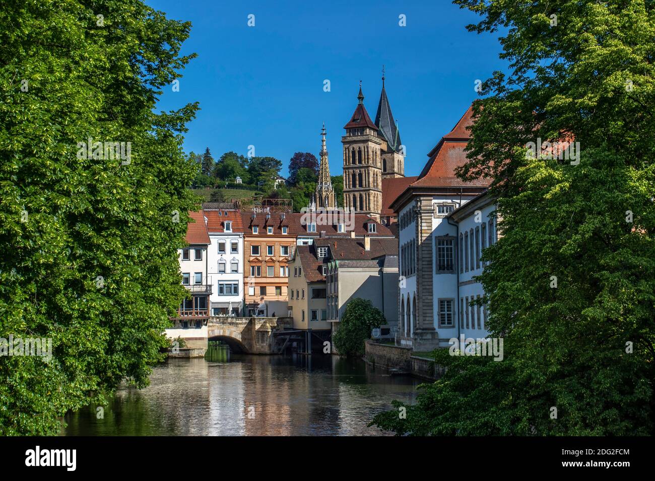 Esslingen am Neckar, Klein Veneig am Rossneckarkanal Banque D'Images