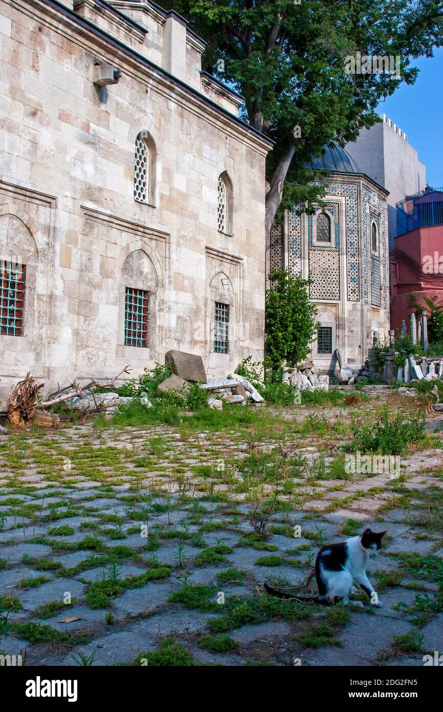 La mosquée Mahmutpaşa est dans le quartier Mahmutpaşa d'Istanbul; elle a été construite comme un complexe (1464). Seules les mosquées et les tombes restent de ce complexe aujourd'hui. Banque D'Images