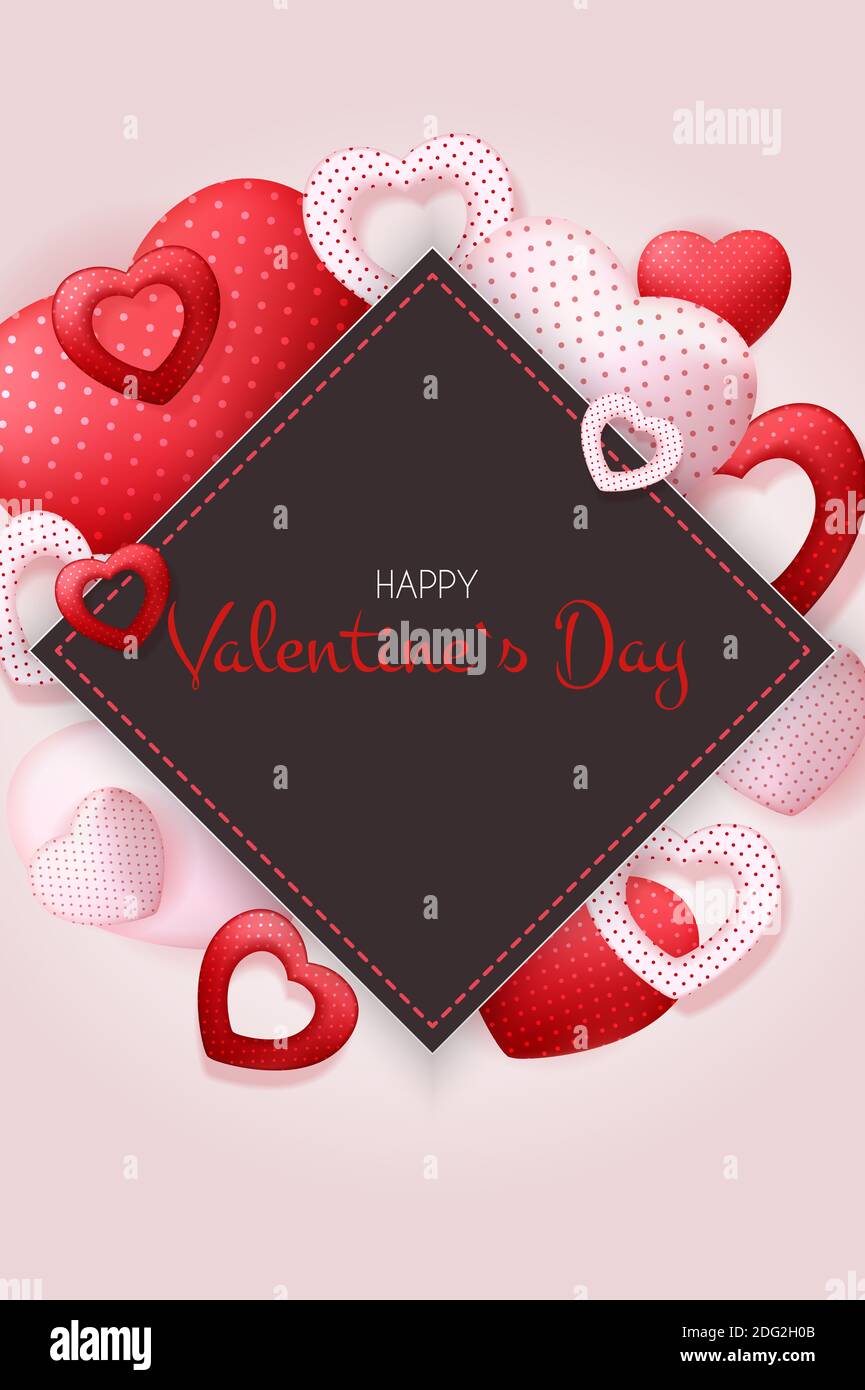 Carte de fête de la Saint-Valentin avec coeur. Illustration Banque D'Images