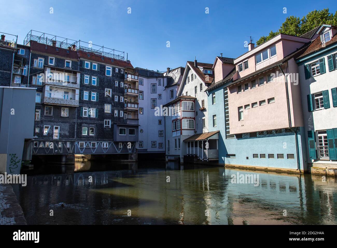 Esslingen am Neckar, Klein Veneig am Kesselwasen Banque D'Images