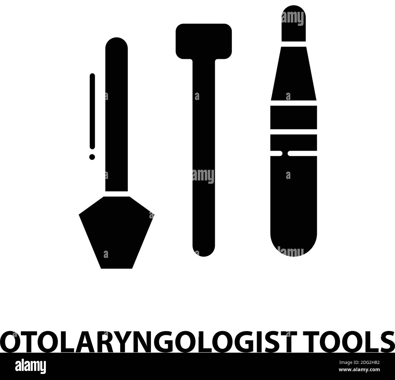 icône des outils de l'otolaryngologiste, signe vectoriel noir avec traits modifiables, illustration du concept Illustration de Vecteur