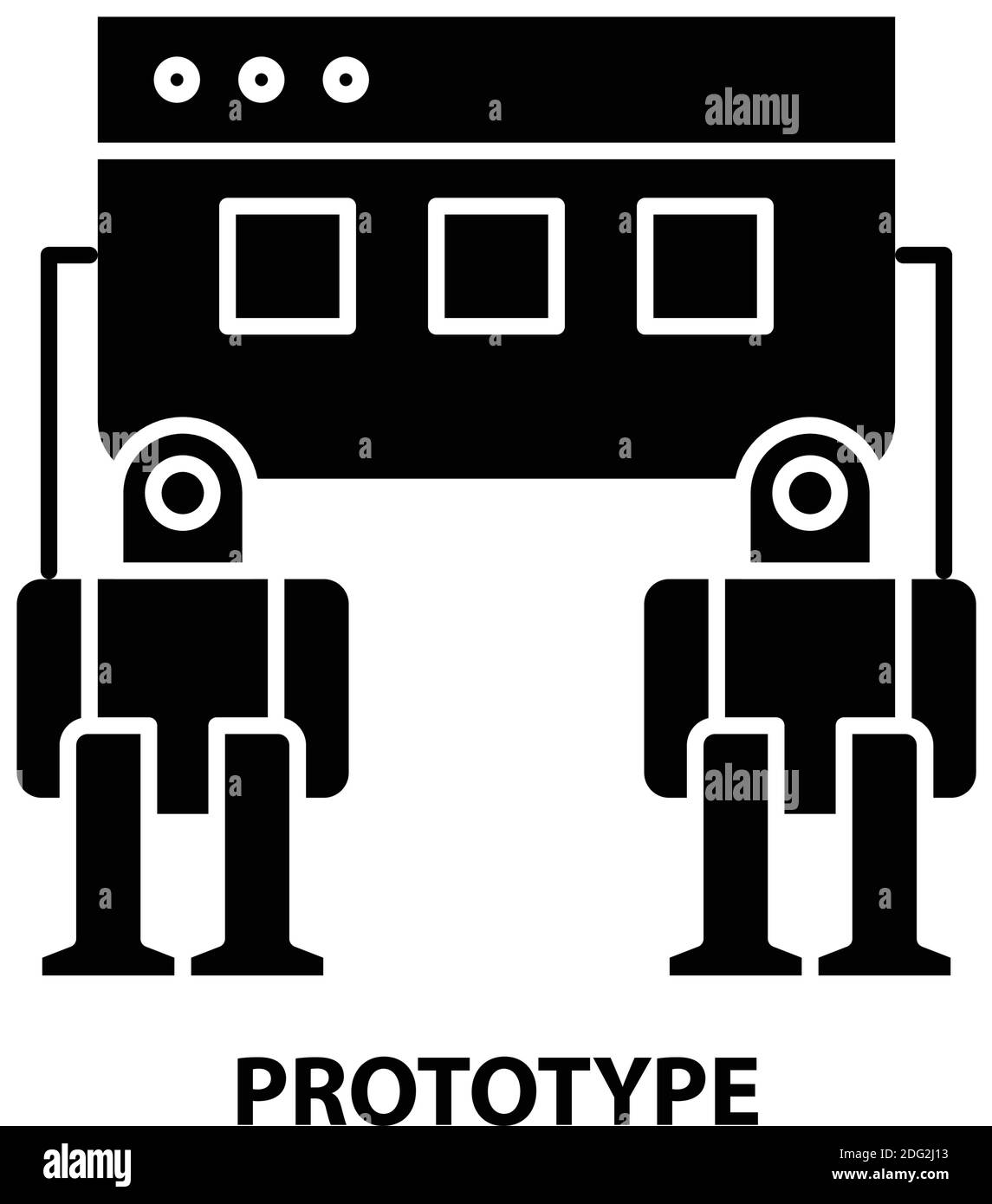 icône de prototype, signe vectoriel noir avec traits modifiables, illustration de concept Illustration de Vecteur