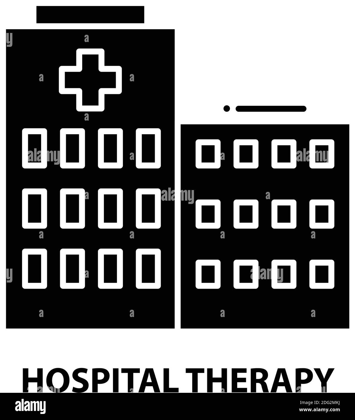 icône de thérapie hospitalière, signe vectoriel noir avec traits modifiables, illustration de concept Illustration de Vecteur