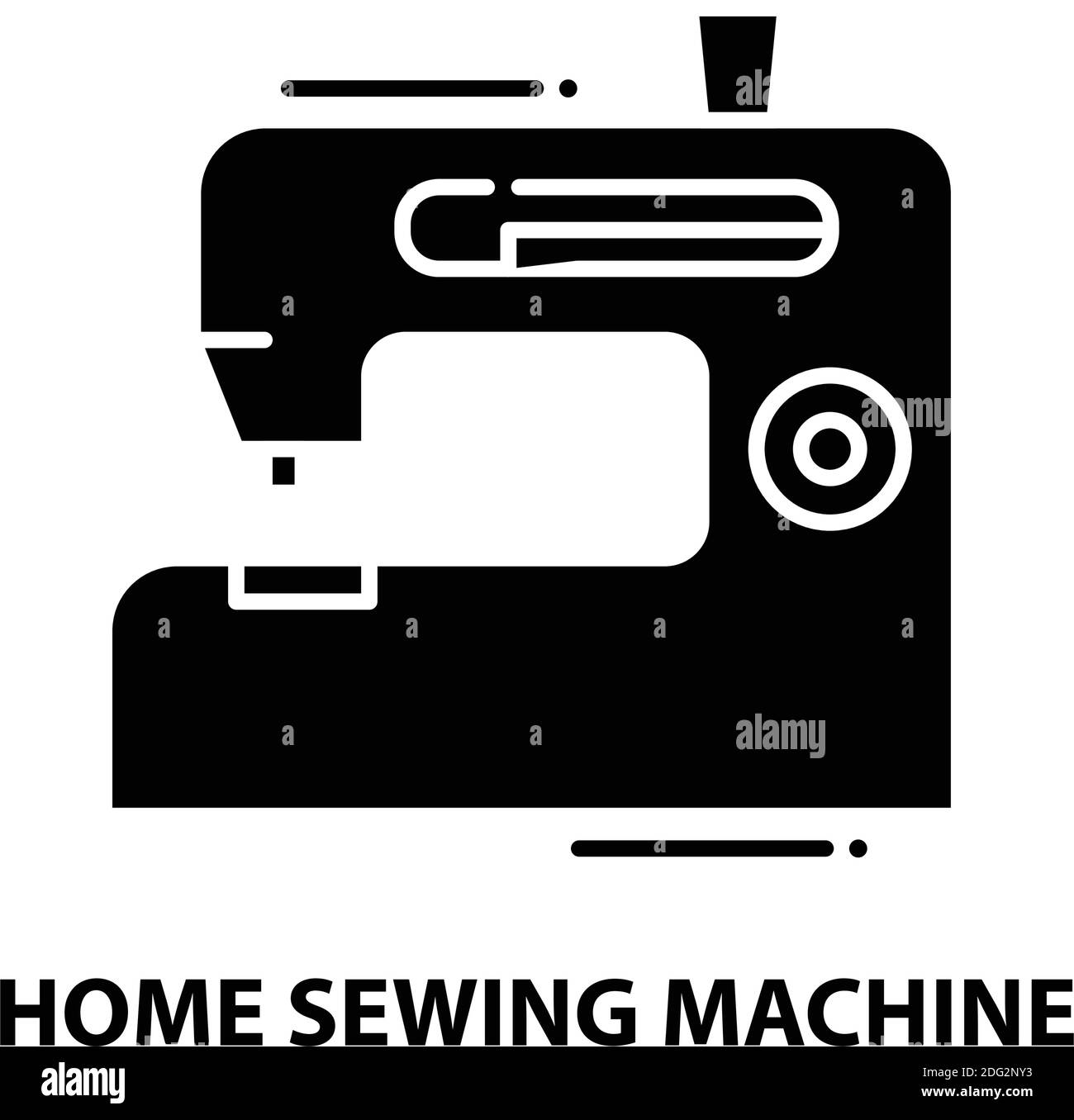 icône de machine à coudre à domicile, signe vectoriel noir avec traits modifiables, illustration de concept Illustration de Vecteur