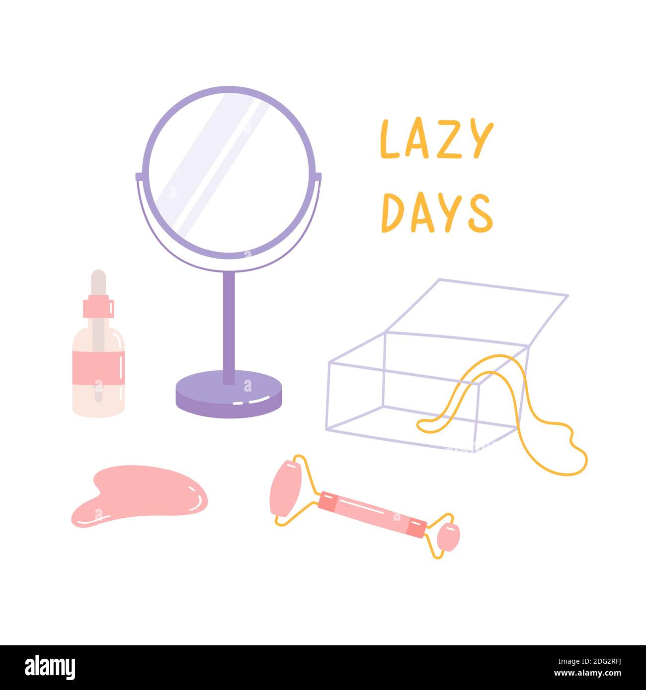 Produits de soin de la peau pour SPA.ensemble de massage gua sha Illustration de Vecteur