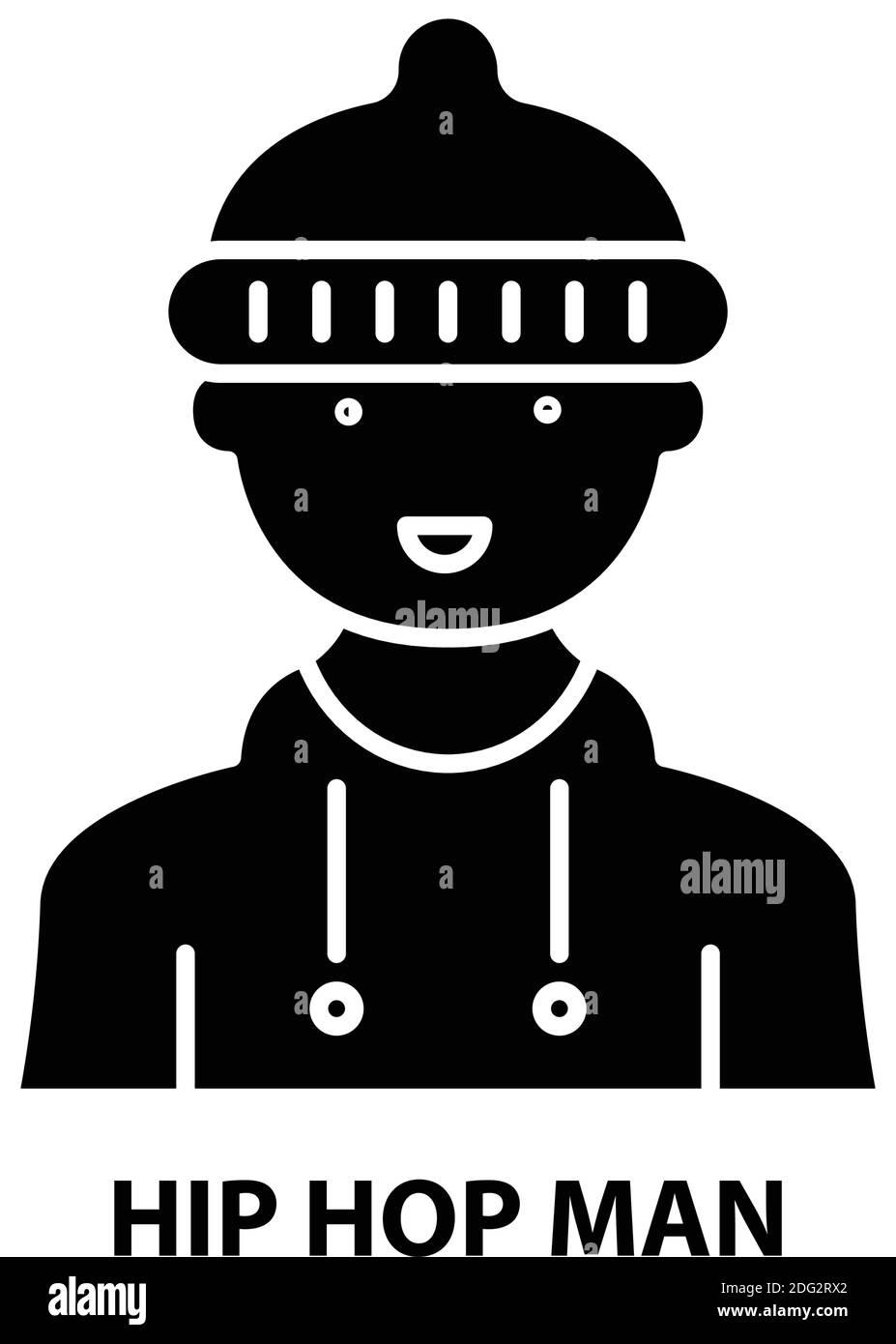 icône hip hop man, signe vectoriel noir avec traits modifiables, illustration de concept Illustration de Vecteur icône hip hop man, signe vectoriel noir avec traits modifiables, illustration de concept Illustration de Vecteur