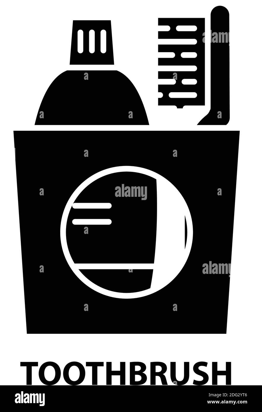 icône de brosse à dents, signe vectoriel noir avec traits modifiables, illustration du concept Illustration de Vecteur