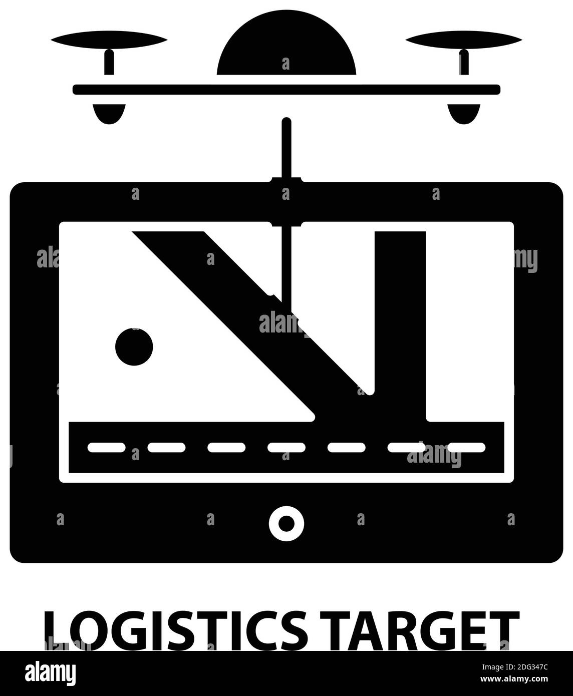 icône de cible logistique, signe vectoriel noir avec traits modifiables, illustration de concept Illustration de Vecteur