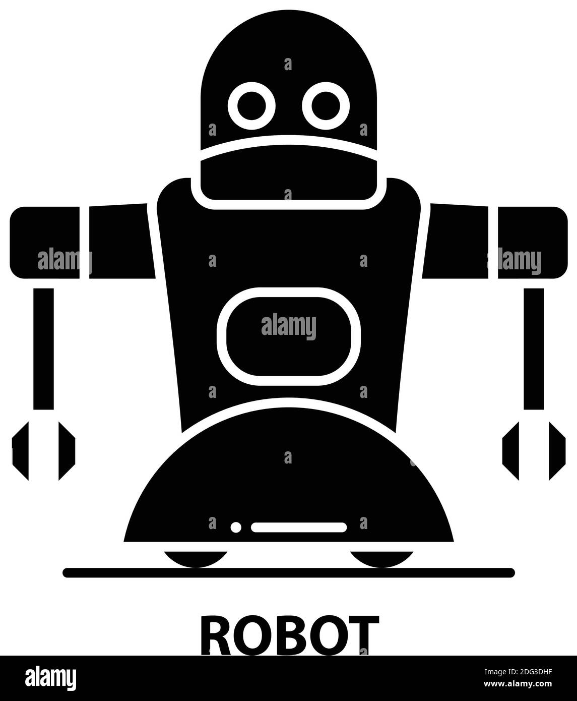 icône du robot, signe vectoriel noir avec traits modifiables, illustration du concept Illustration de Vecteur